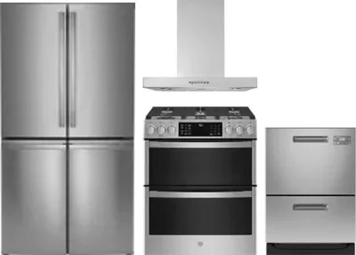 4 Piece Package Includes Refrigerator, Range, Hood And Dishwasher